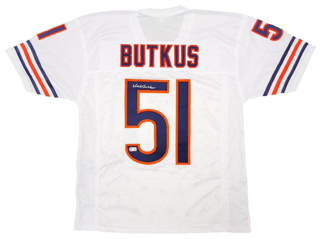 Chicago Bears Dick Butkus Autographed Signed White Jersey Beckett Witness