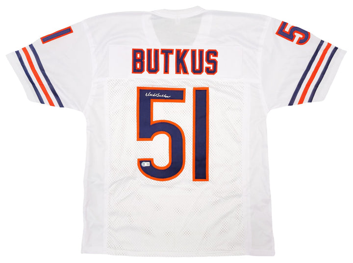 Chicago Bears Dick Butkus Autographed Signed White Jersey Beckett Witness