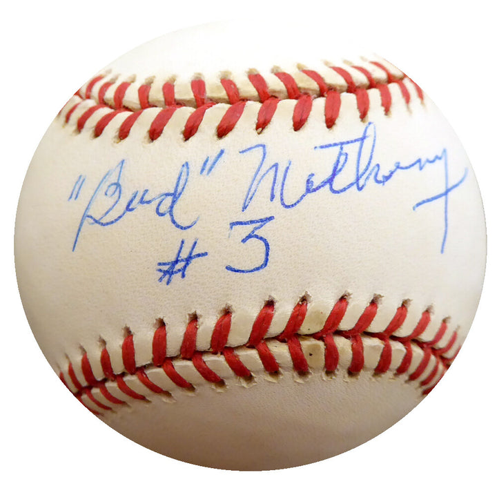 Bud Metheny Signed AL Baseball New York Yankees "#3" Beckett #F27155