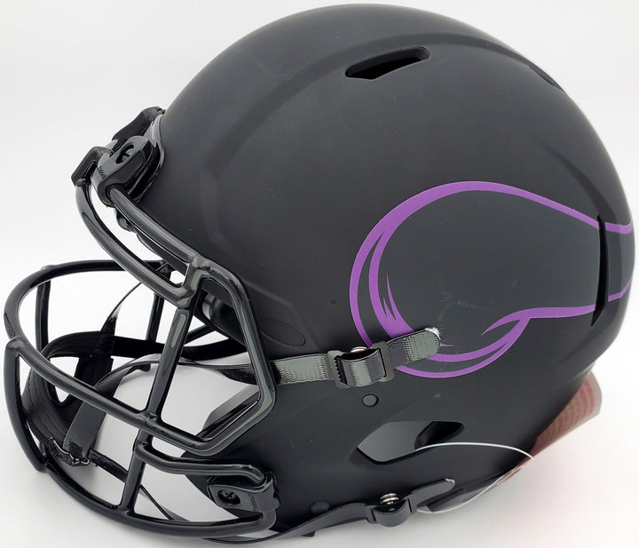 Warren Moon Signed Minnesota Vikings Eclipse Black Full Size Speed Helmet MCS