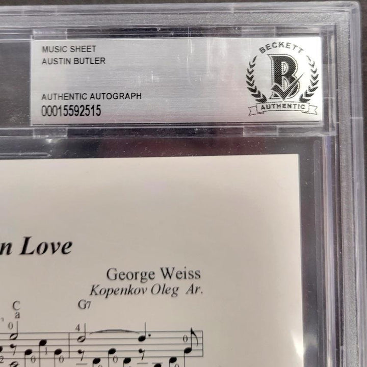 Austin Butler signed 8.5x11 Elvis Can't Help Falling in Love song sheet BAS