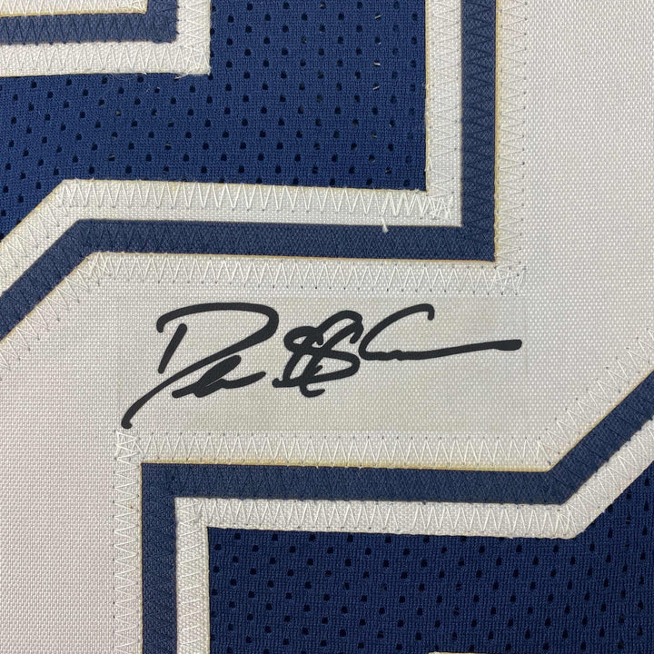 Facsimile Autographed Deion Sanders Dallas Blue Reprint Jersey Size Men's XL