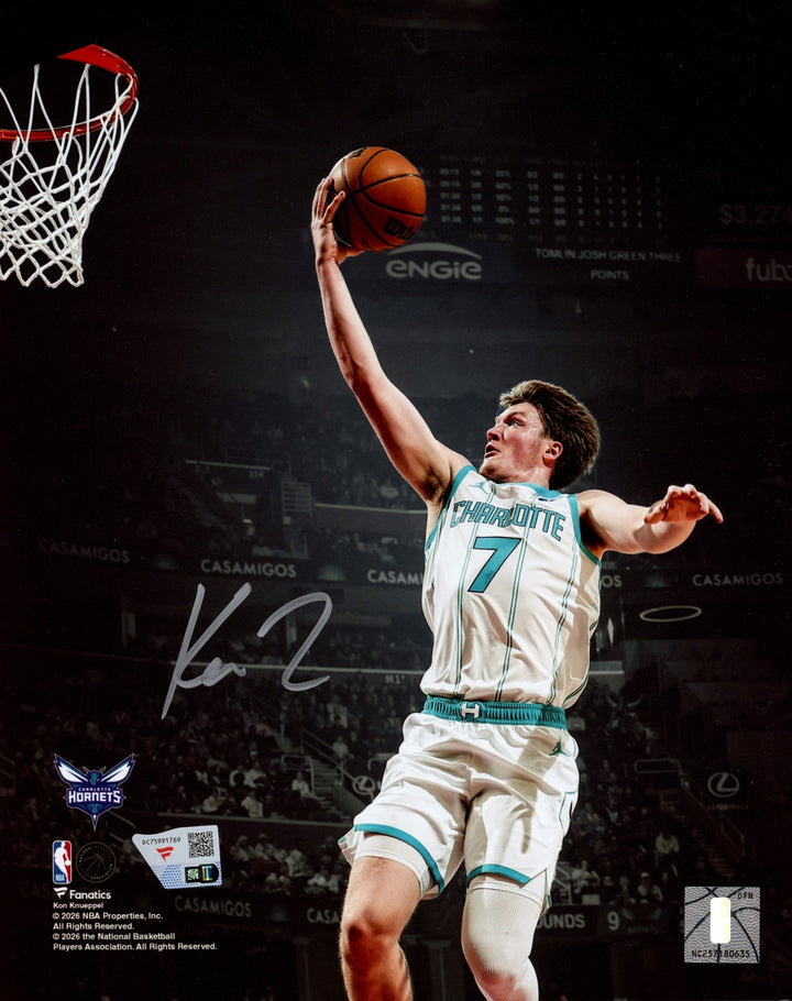 Kon Knueppel Signed 8x10 Photo Charlotte Hornets Fanatics Holo