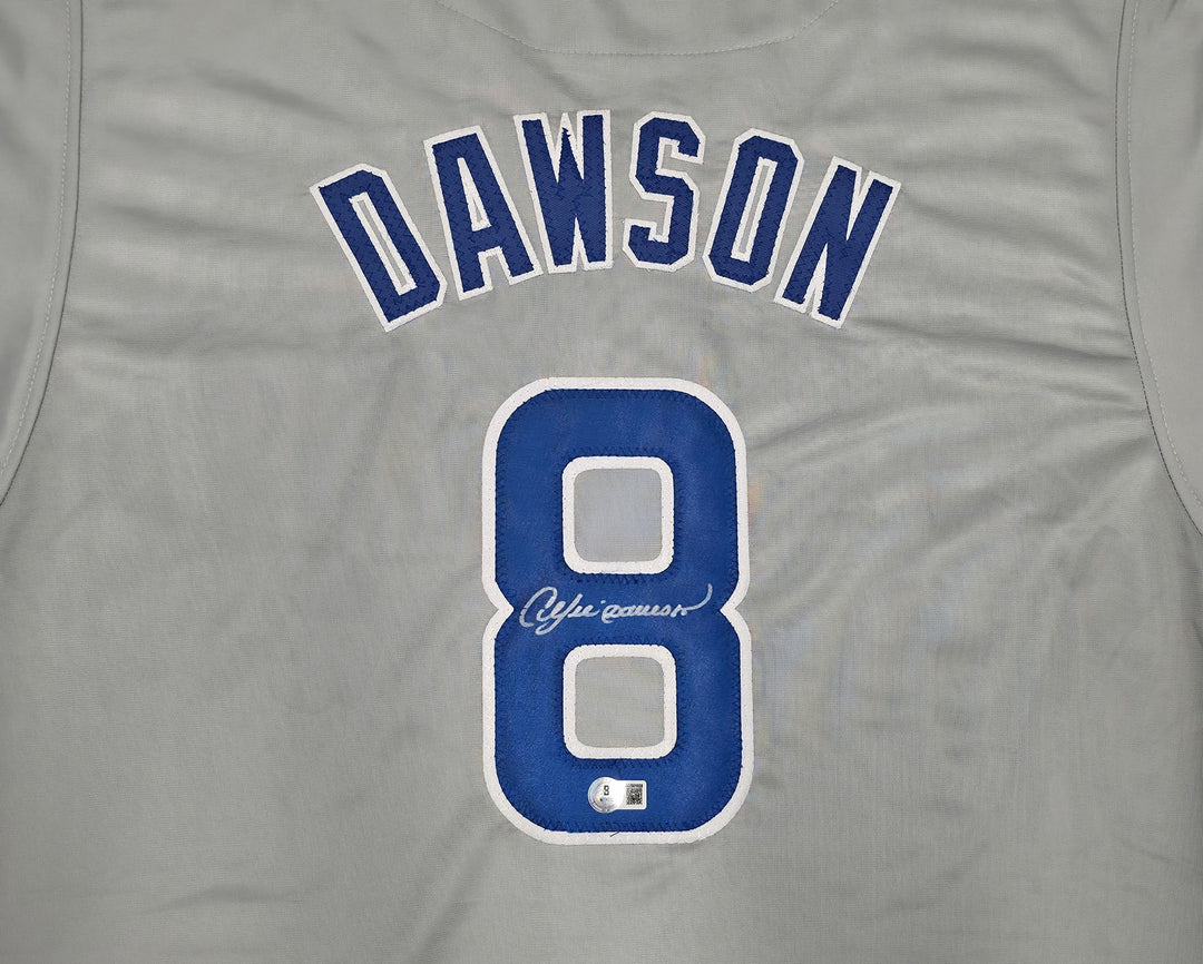 Chicago Cubs Andre Dawson Signed Gray Jersey Beckett Witness