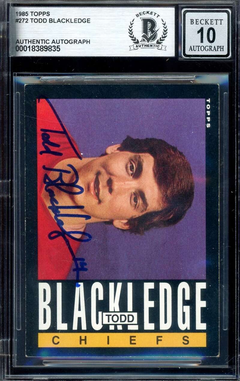 Todd Blackledge Gem Mint 10 Beckett BAS Signed 1985 Topps Rookie Autograph