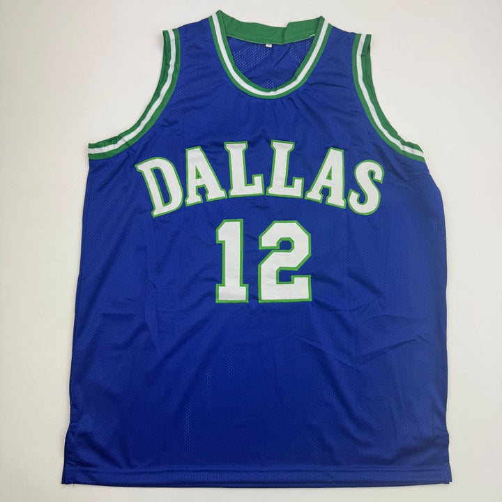 Autographed/Signed Derek Harper Dallas Retro Blue Jersey Beckett BAS COA