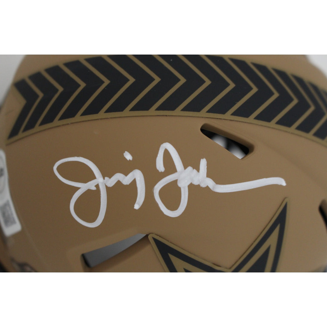 Jimmy Johnson Autographed Dallas Cowboys 23 Salute Mini Helmet Beckett 48641