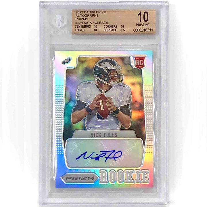 2012 Panini Prizm 224 Nick Foles RC autograph Silver Holo auto rookie /99 BGS 10