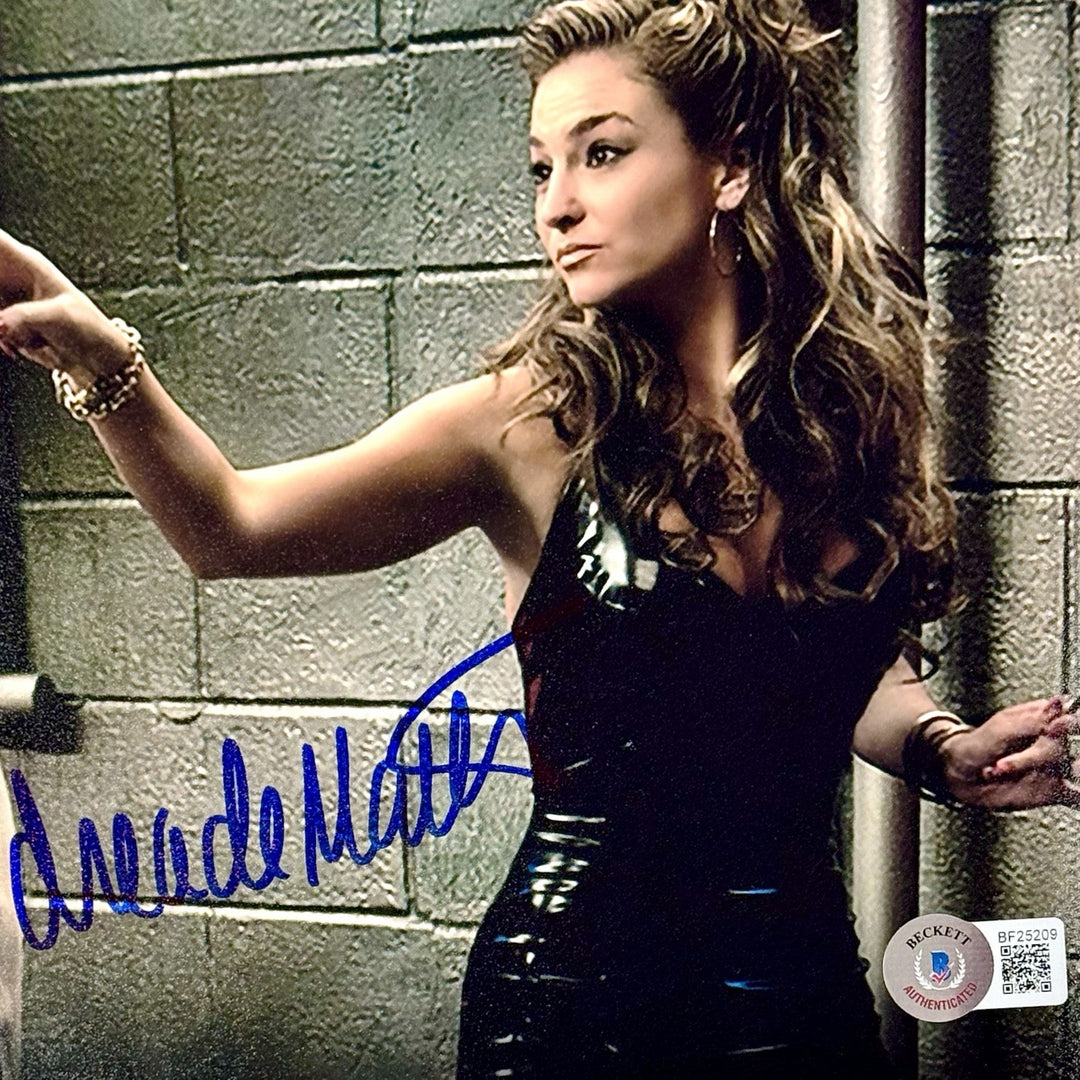 Drea De Matteo signed The Sopranos 8x10 Photo w/ James Gandolfini ~ Beckett BAS