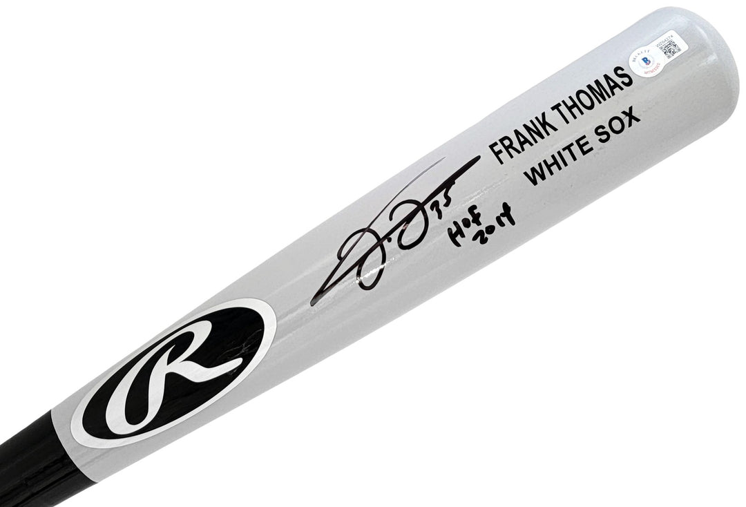 Frank Thomas Auto Gray Rawlings Game Model Bat White Sox "HOF 2014" Beckett Wit