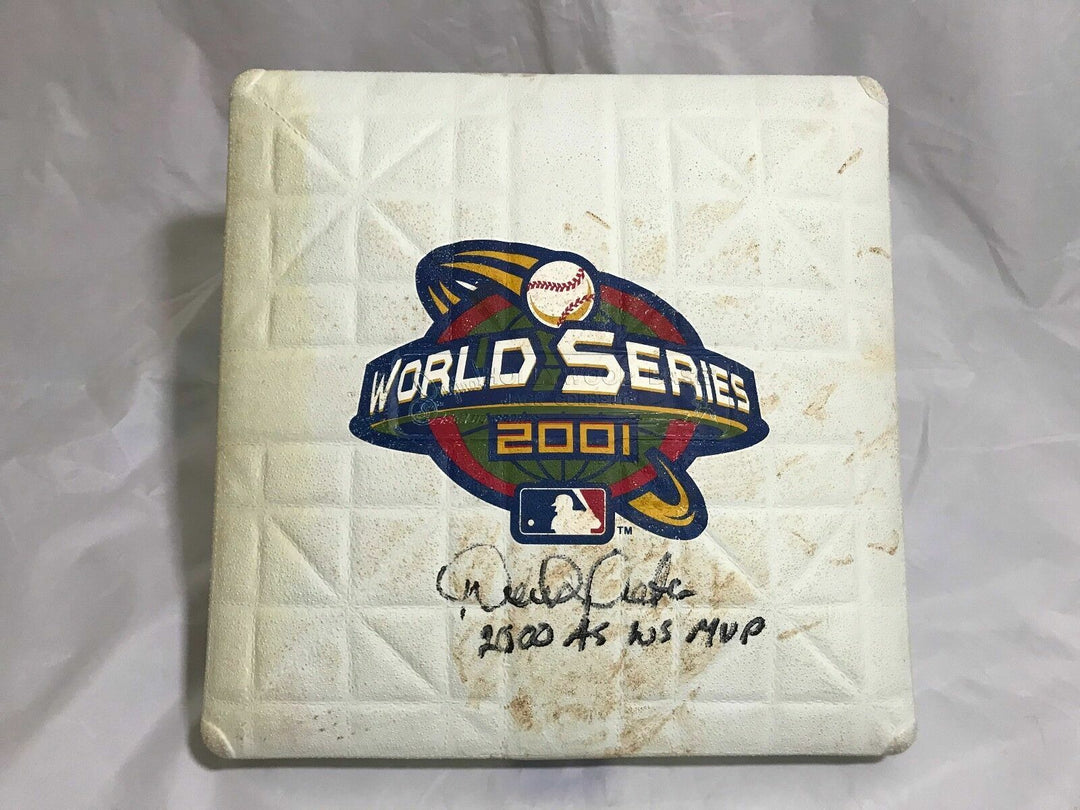 Derek Jeter Signed 2001 World Series Game Used Base MLB Coa JSA NY Yankees