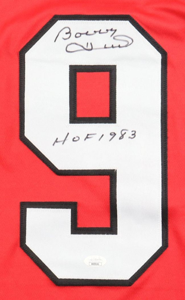 Bobby Hull Chicago Signed Red Hockey Jersey HOF 1983 JSA Hologram