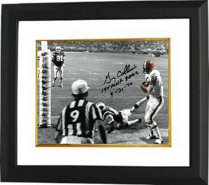 Gary Collins signed Cleveland Browns 8x10 Photo Framed  w/1st MNF Game 9-21-70