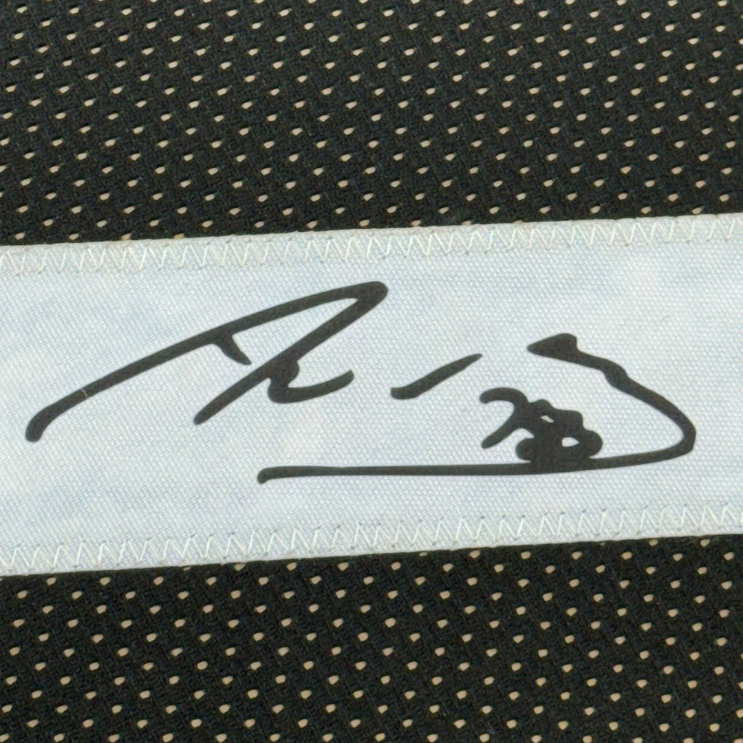 Framed Facsimile Autographed Alejandro Villanueva 35x39 Black Reprint Jersey