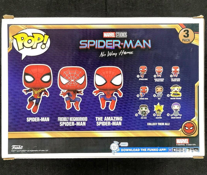 Tom Holland, Tobey Maguire, Andrew Garfield signed Spider-Man Funko BAS Beckett