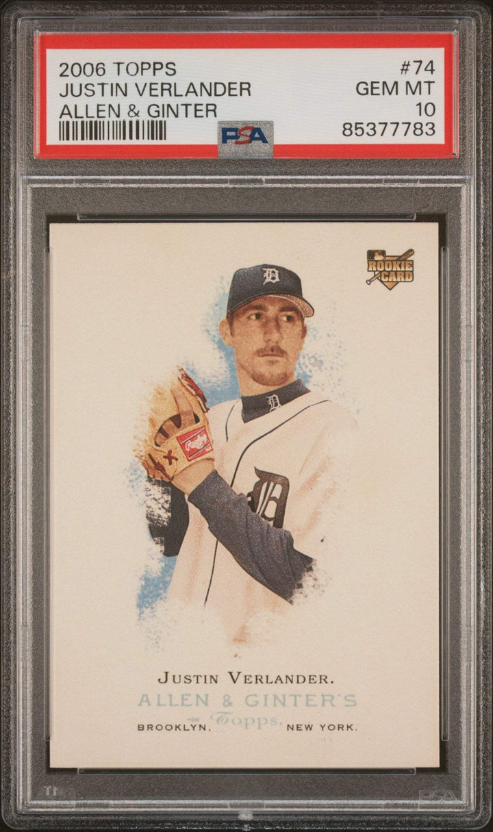 Graded 2006 Topps Allen & Ginter Justin Verlander #74 RC Baseball Card PSA 10
