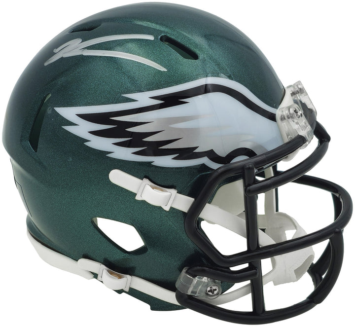 Jalen Carter Auto Signed Philadelphia Eagles Green Speed Mini Helmet Beckett Wit