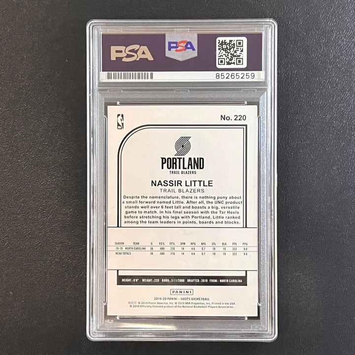 2019-20 NBA Hoops #220 Nassir Little Signed Rookie Card AUTO PSA Slabbed RC Blaz