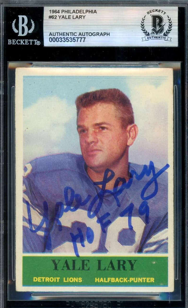 Yale Lary Beckett BAS Signed 1964 Philadelphia Autograph