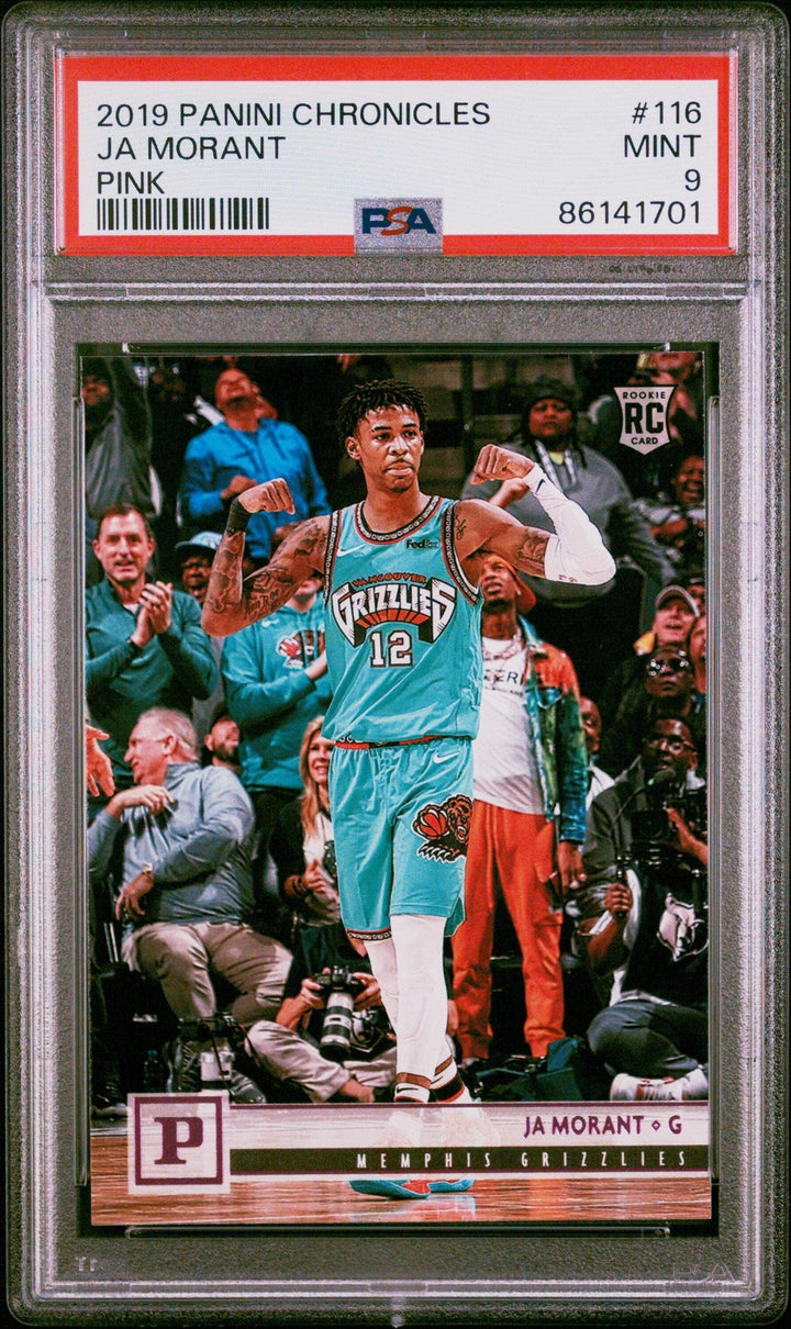 Graded 2019 Panini Chronicles Ja Morant #116 Pink Rookie Basketball Card PSA 9