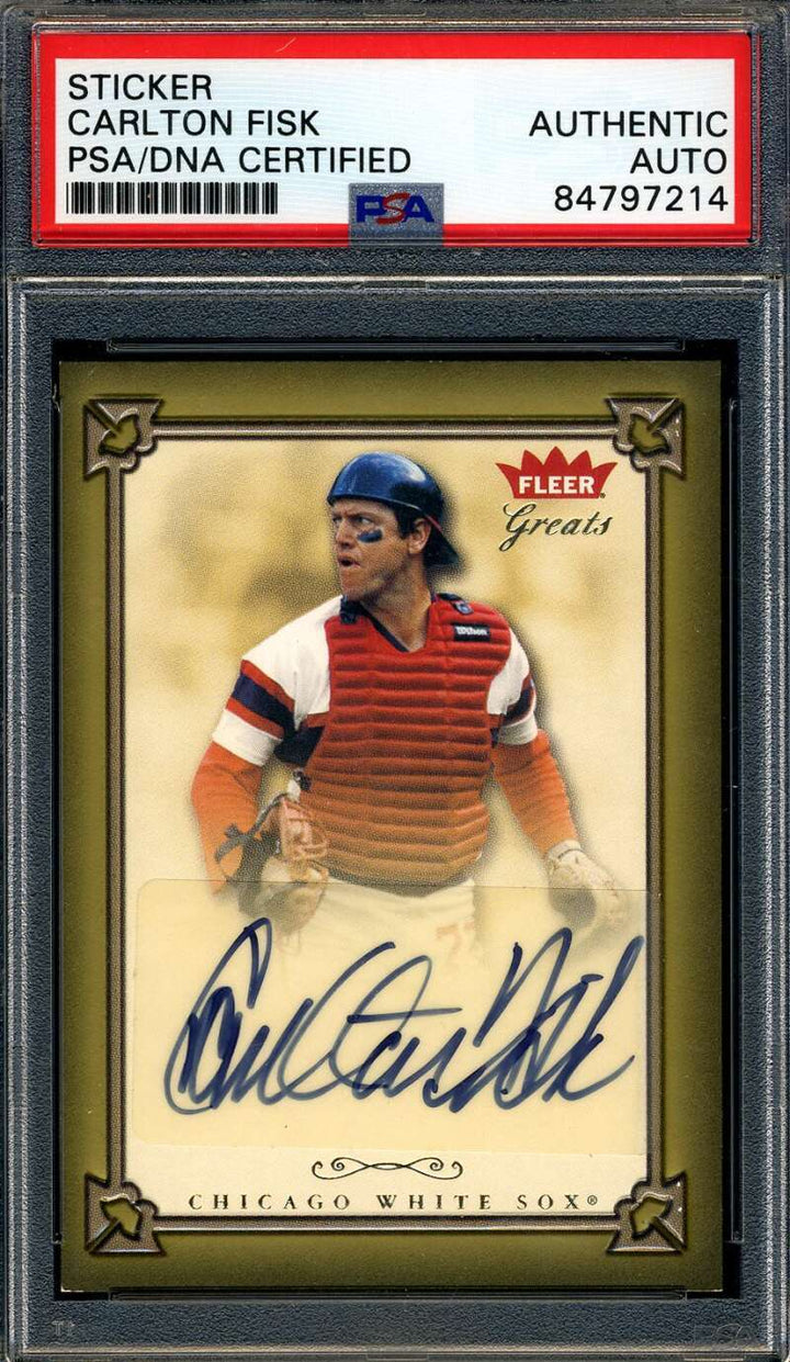 Carlton Fisk PSA DNA Signed 2004 Fleer Greats Autograph