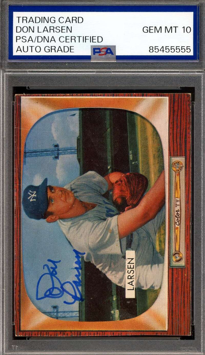 Don Larsen Gem Mint 10 PSA DNA Signed 1955 Bowman Autograph
