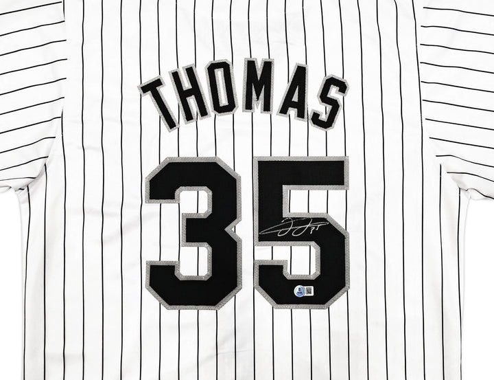 Chicago White Sox Frank Thomas Signed White Pinstripe Jersey Beckett Wit