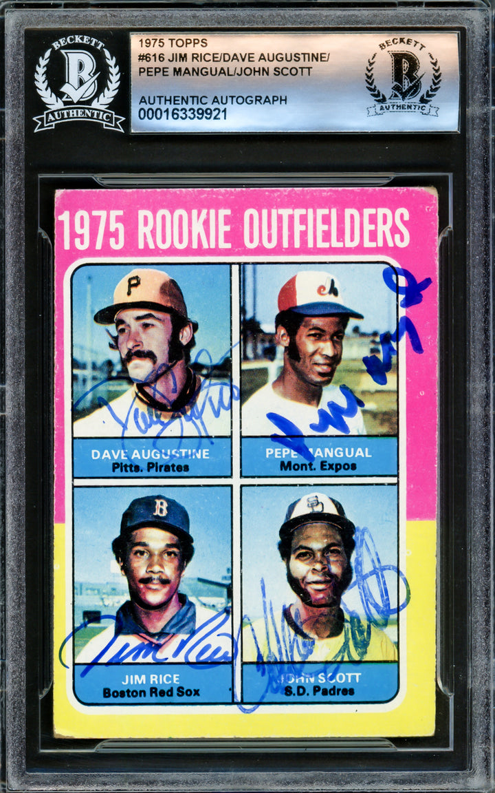 Jim Rice & Others Autographed 1975 Topps RC Signed By All 4 Beckett 16339921