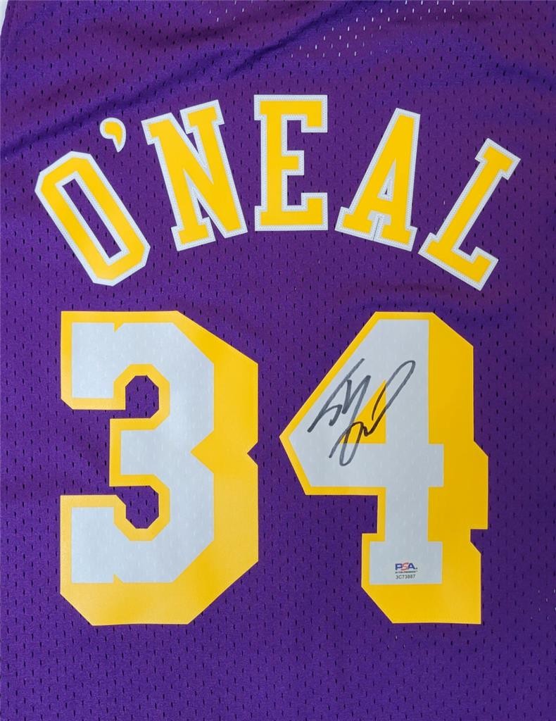Shaquille O'Neal Shaq signed Mitchell & Ness 1996-97 Lakers Jersey autograph PSA