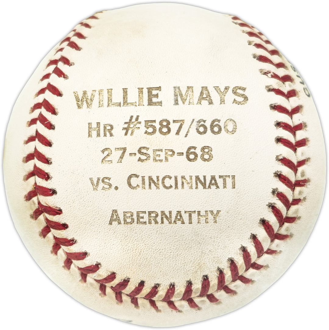 Willie Mays Signed Official NL Stat Logo Baseball Giants Beckett #AE31067
