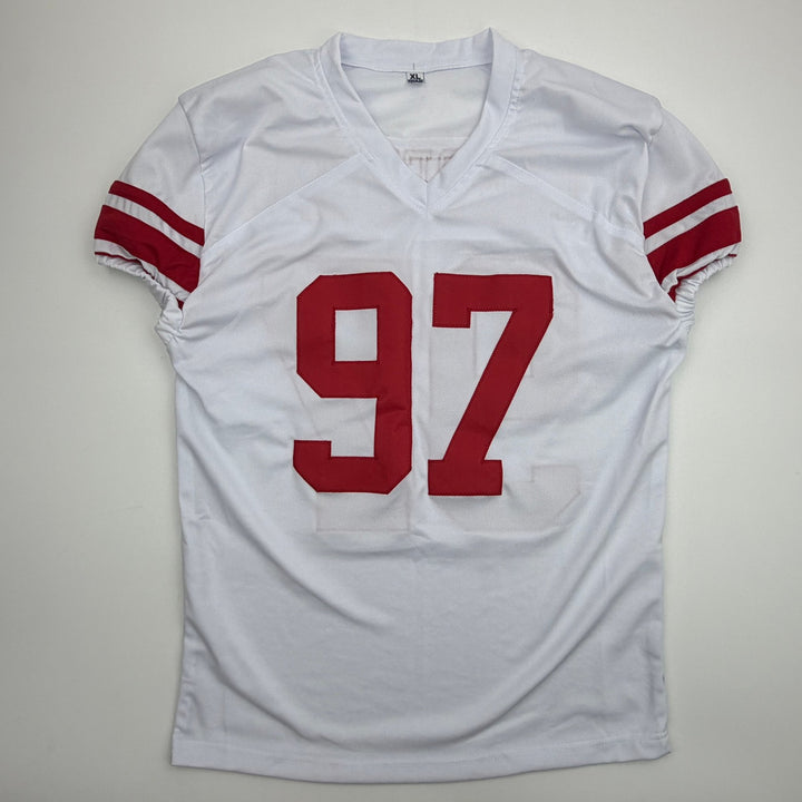 Autographed/Signed Dexter Lawrence New York White Pro Cut Jersey Beckett BAS COA
