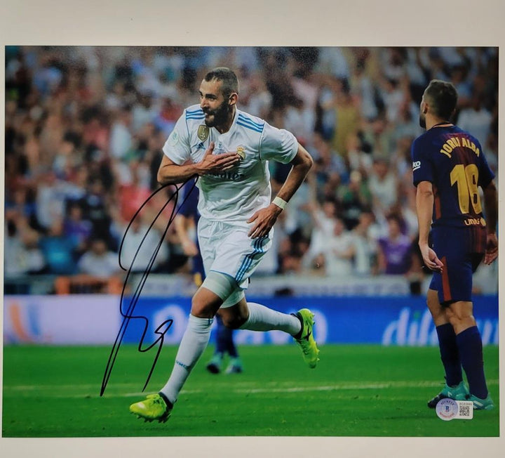 Karim Benzema signed Real Madrid 11x14 photo #4 autograph ~ Beckett BAS Holo