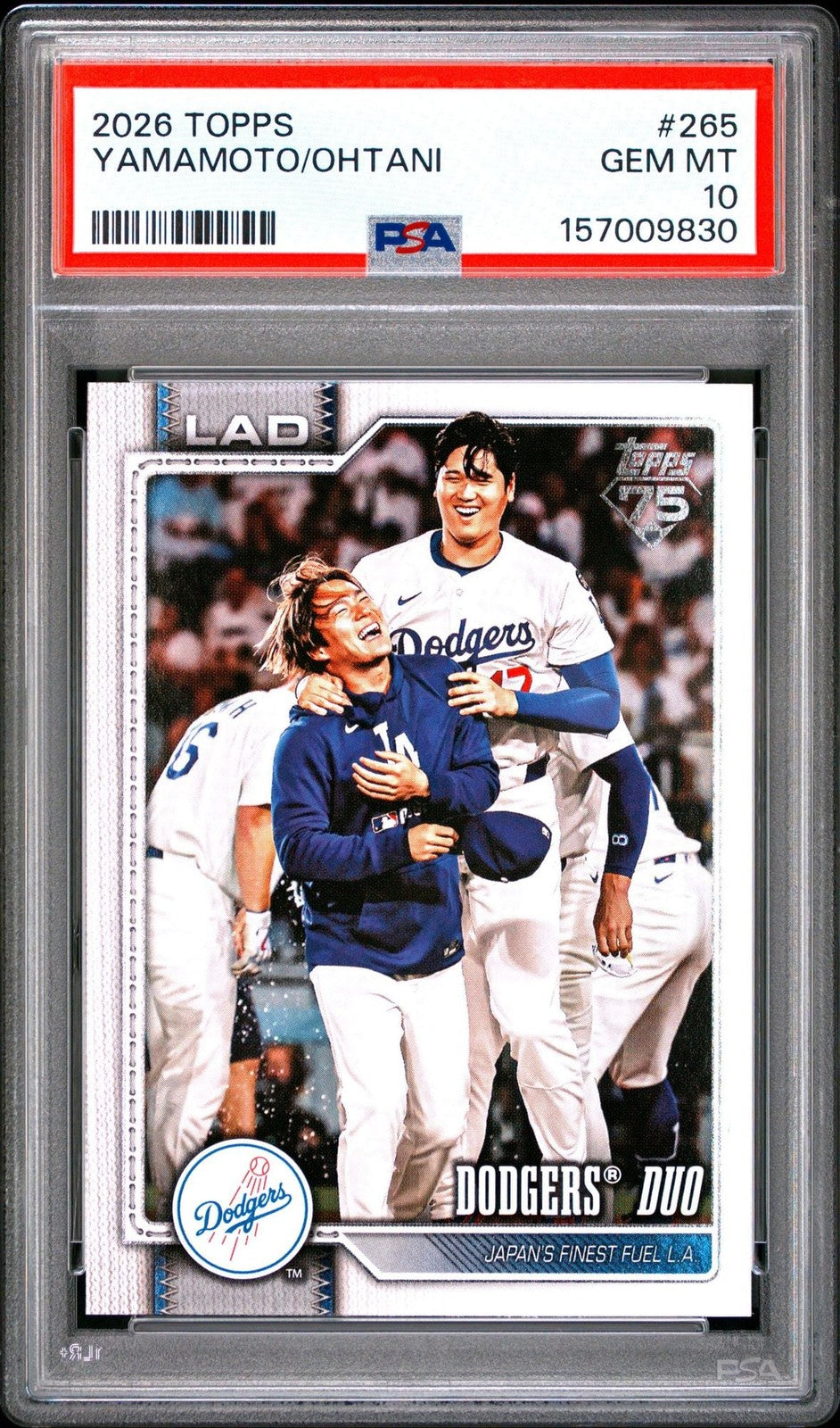 Graded 2026 Topps S1 Shohei Ohtani Yamamoto Dodgers Duo #265 Card PSA 10