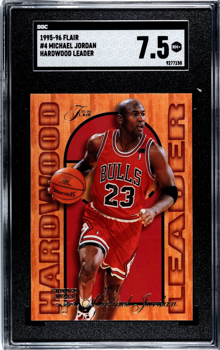 Michael Jordan 1995-96 Flair Hardwood Leader Card #4- SGC Graded 7.5 NM+