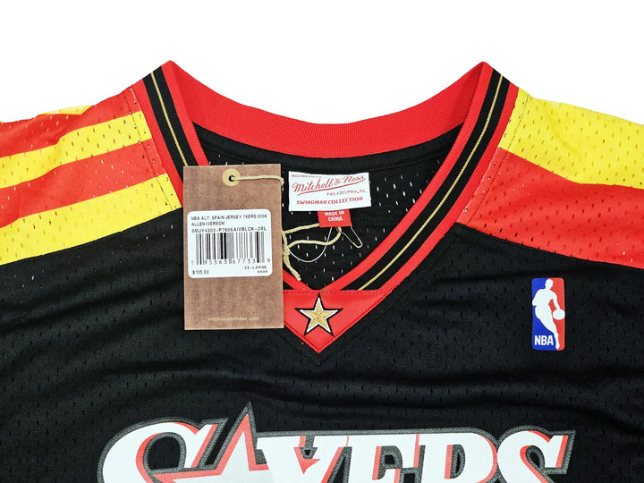 76ers Allen Iverson Auto Black Auth Mitchell Ness 06 HWC Swingman Jersey XXL BAS