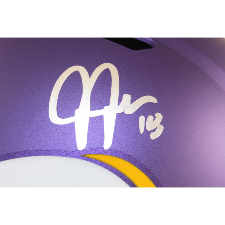 Justin Jefferson Autographed Minnesota Vikings F/S Helmet Beckett Witness 57904