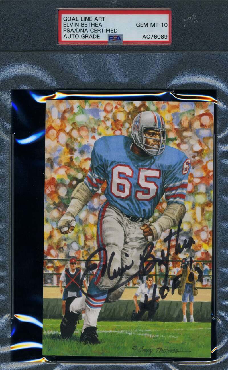 Elvin Bethea Gem Mint 10 PSA DNA Signed Goal Line Art Card GLAC Autograph