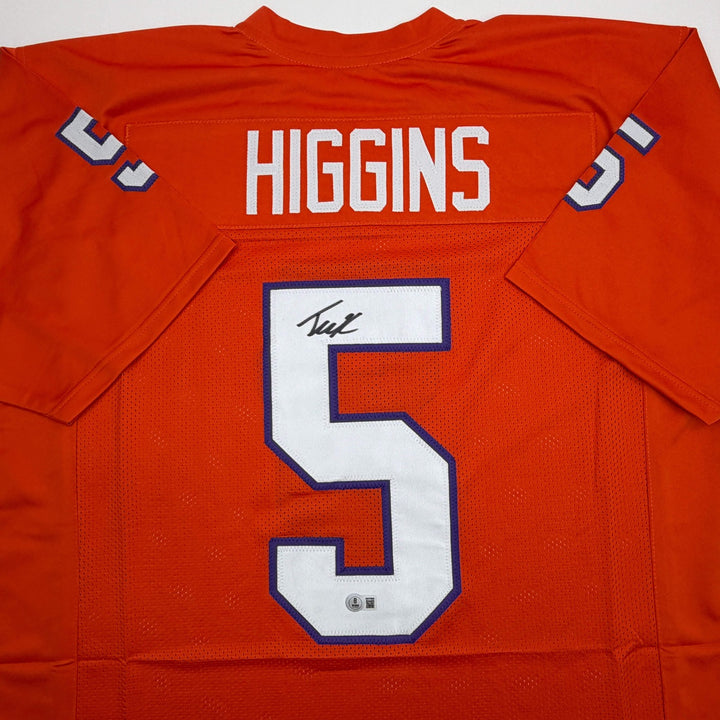 Autographed/Signed TEE HIGGINS Clemson Orange College Football Jersey JSA COA