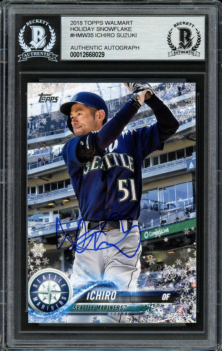 Ichiro Suzuki Signed 2018 Topps Holiday Card HMW35 Mariners Beckett #12668029