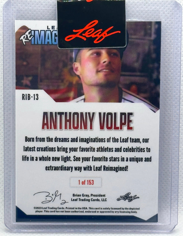 ANTHONY VOLPE LEAF REIMAGINED NEW YORK YANKEES ROOKIE 01/153 BASEBALL CARD RIB13