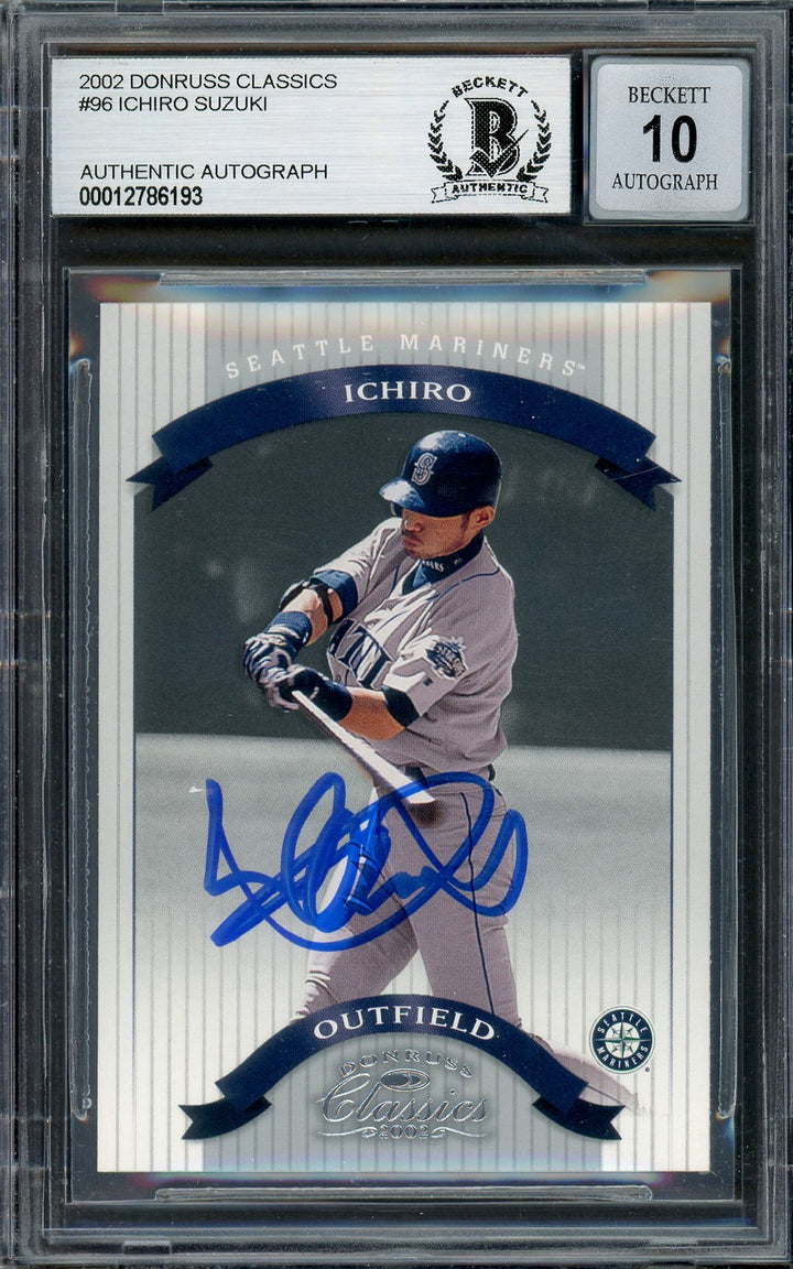 Ichiro Suzuki Signed 2002 Donruss Classics Card 96 Mariners Auto GM 10 Beckett