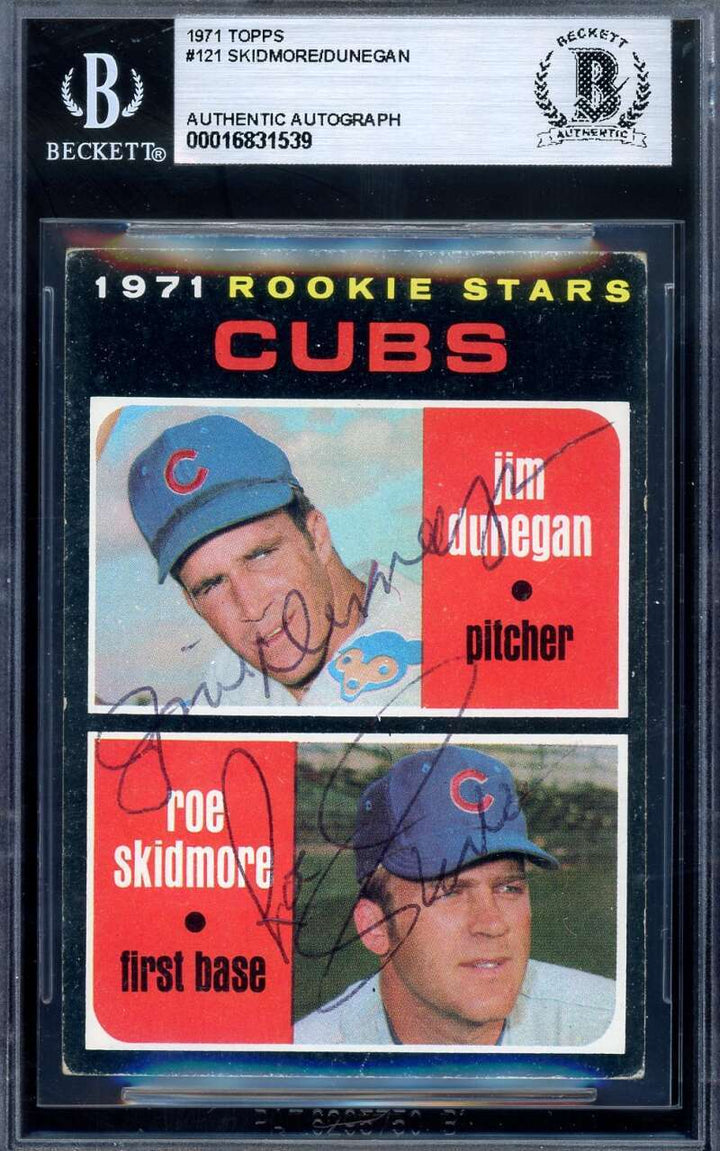 Jim Dunegan Roe Skidmore Beckett BAS Signed 1971 Topps Rookie Stars Autograph