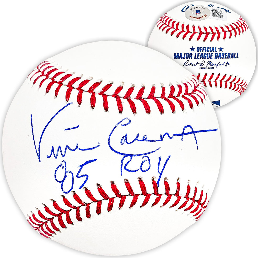 Vince Coleman Auto Signed MLB Baseball St. Louis Cardinals "85 ROY" Beckett