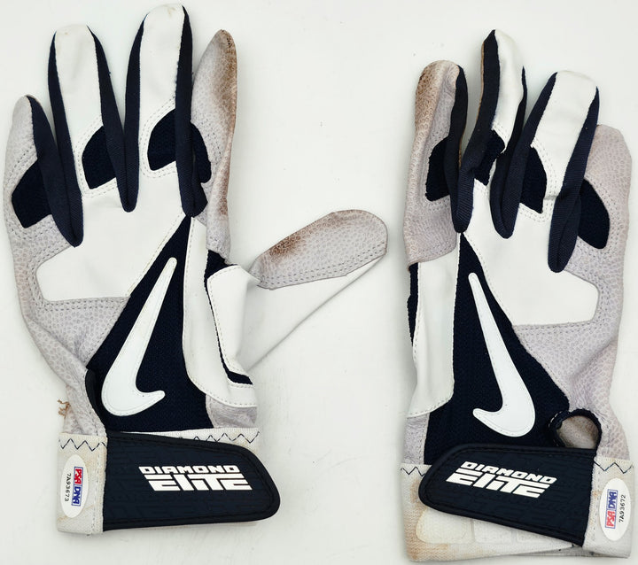 Robinson Cano Signed White Nike Diamond Elite Game Used Batting Gloves Yankees