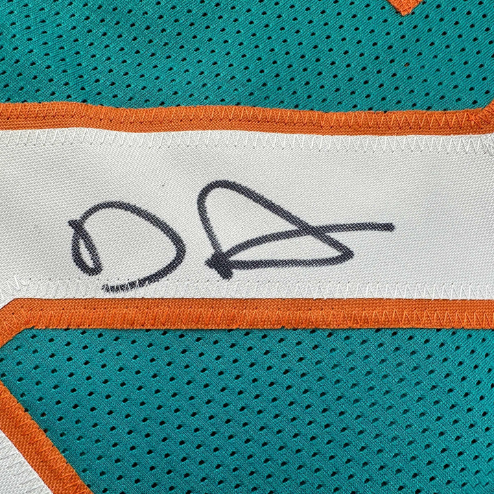 Autographed/Signed De’Von DeVon Achane Miami Teal Jersey Beckett BAS COA