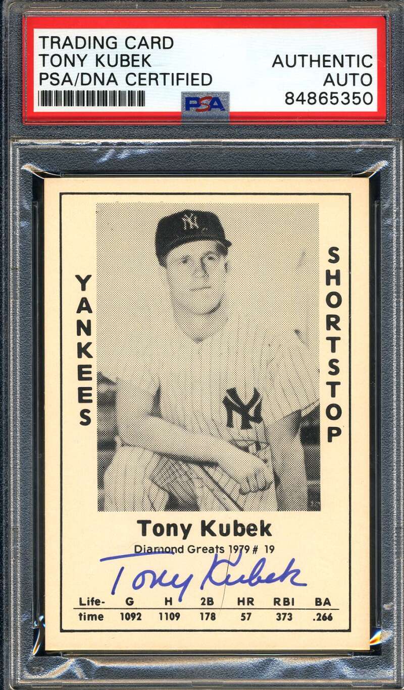 Tony Kubek PSA DNA Signed 1979 Diamond Greats Autograph