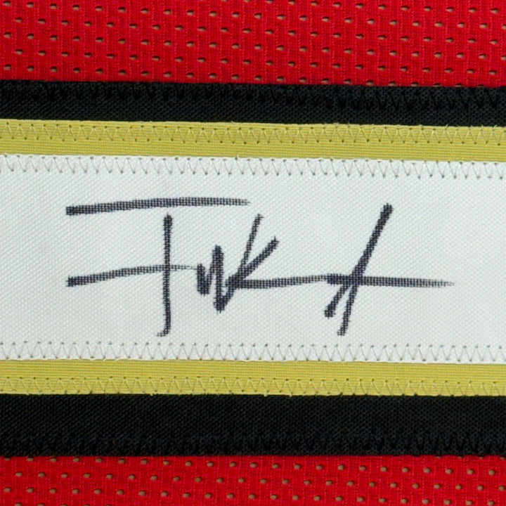 FRAMED Autographed/Signed FRANK GORE 33x42 San Francisco Red Jersey Beckett COA