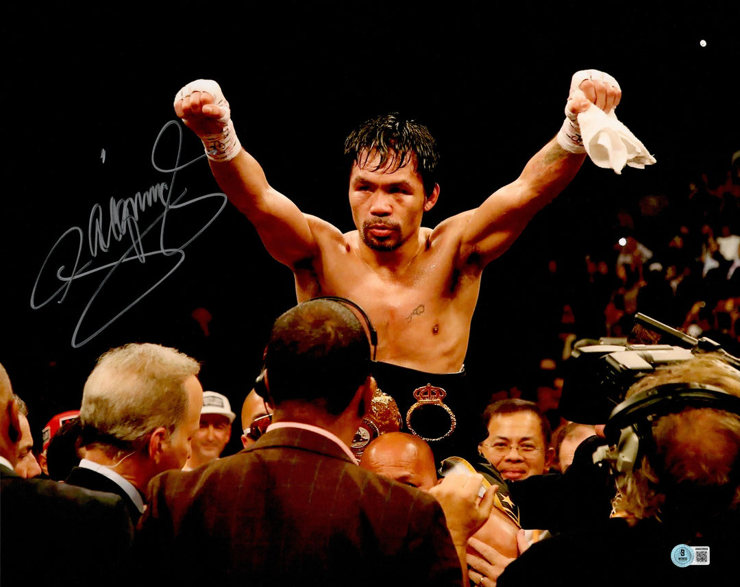 Manny Pacquiao Autographed 16x20 Photo Beckett BAS Witness