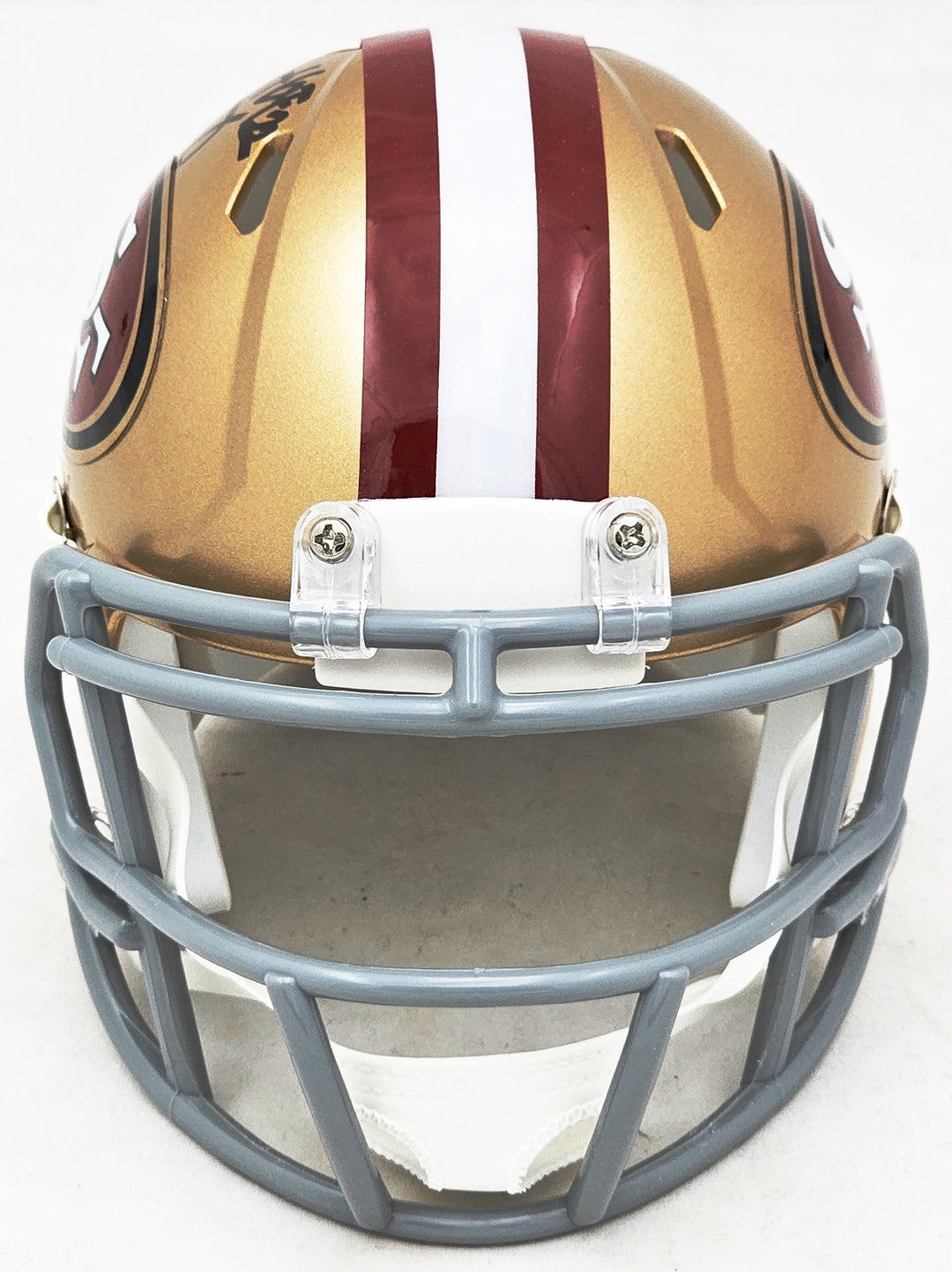 Bryant Young Auto Signed 49ers Gold Speed Mini Helmet "HOF 22" Beckett Witness
