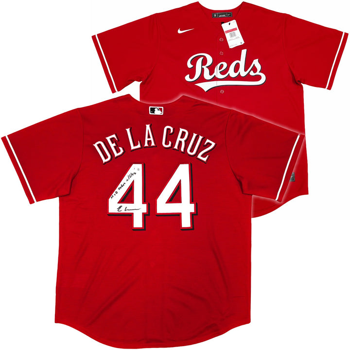 Reds Elly De La Cruz Auto Red Nike Jersey Size XL "MLB Debut 6/6/23" Beckett Wit